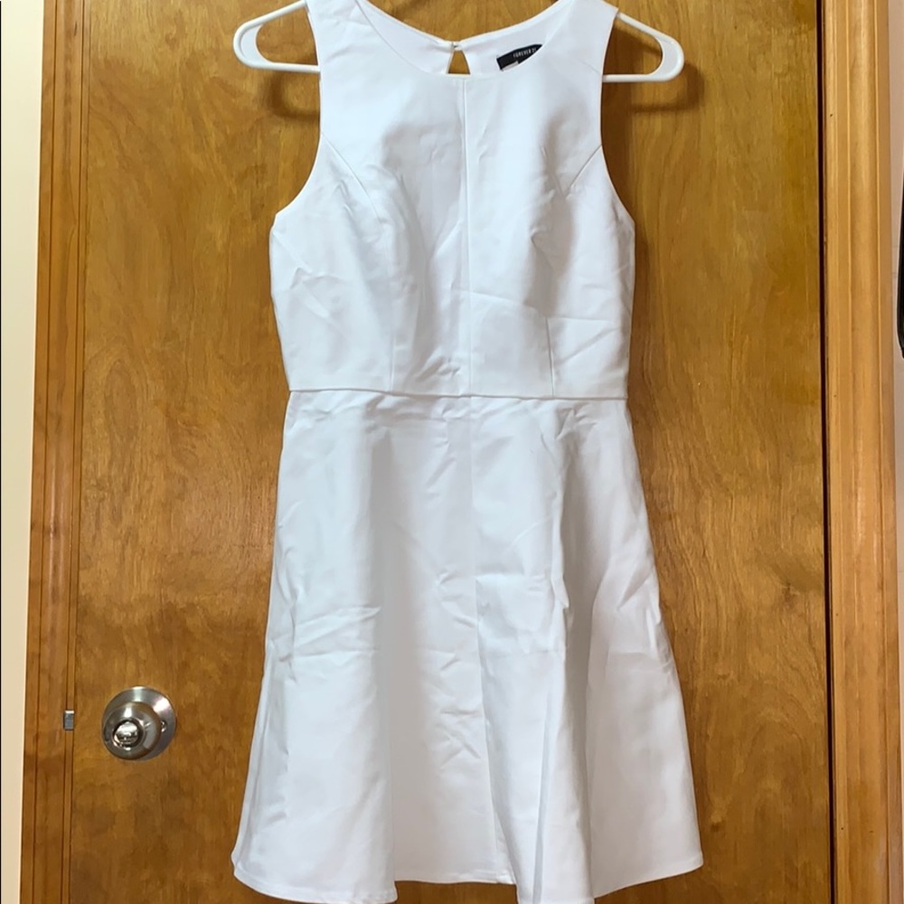 F21 WHITE SKATER DRESS